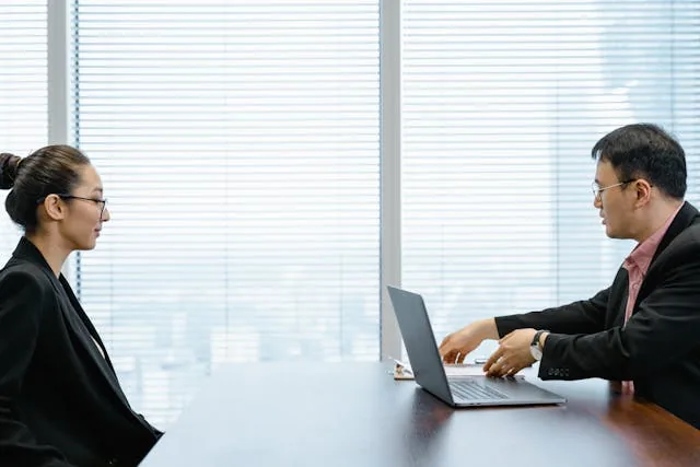 property manager talking to a tenant